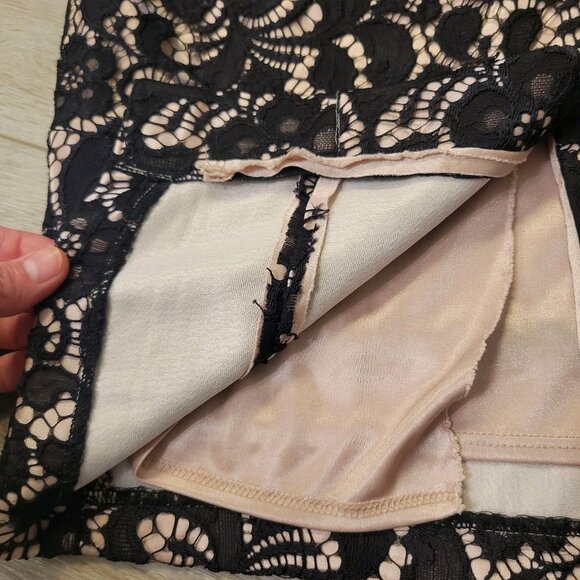 JAX Sleeveless Knee Length Black & Cream Floral Lace Cocktail Dress Size 10 READ - Picture 5 of 9